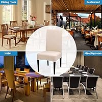 Vista 7 de INMOZATA Juego de 6 fundas para sillas de comedor, fundas elásticas para sillas de comedor, lavables y extraíbles, para hotel, ceremonia, banquete