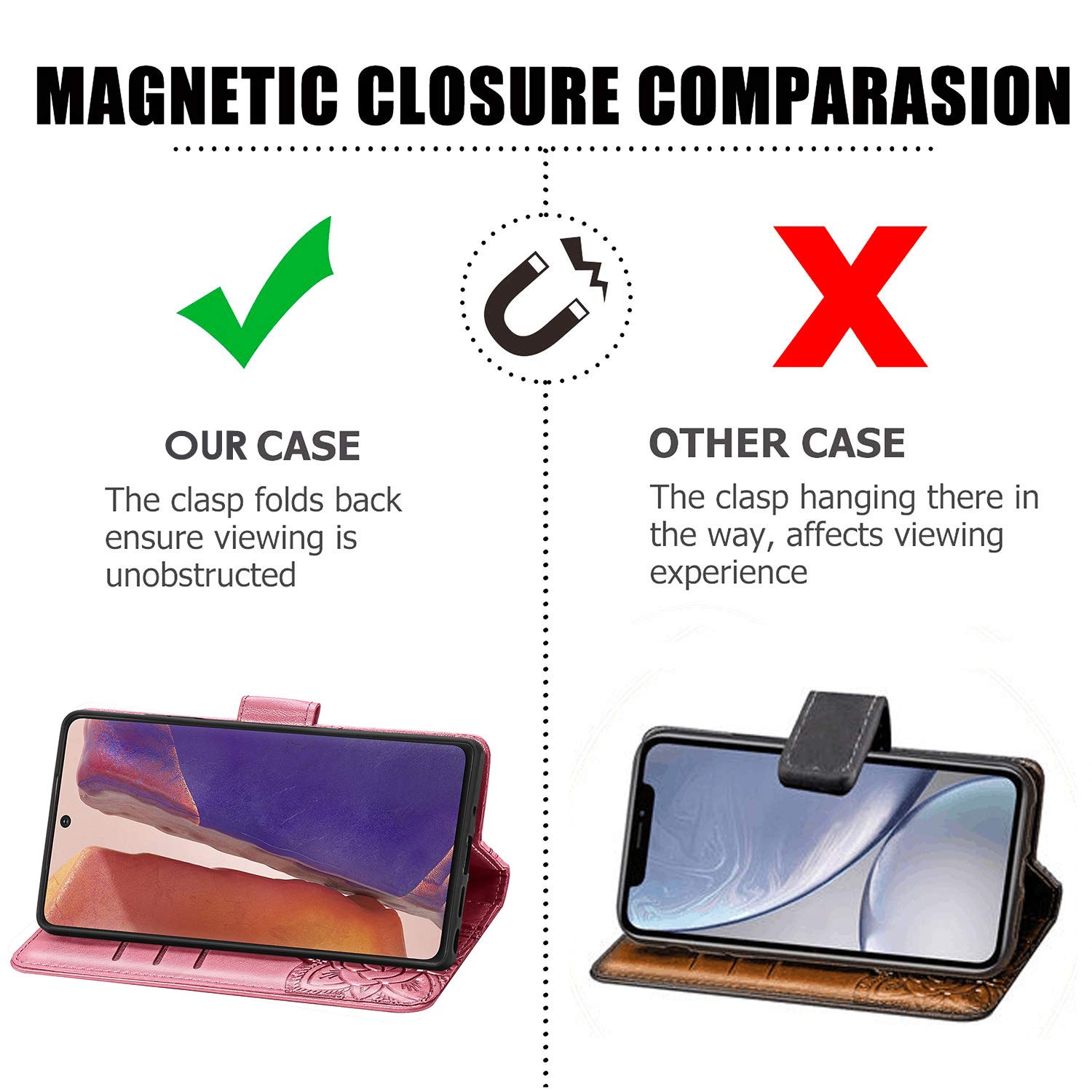 Custodia a portafoglio per Motorola Moto G15, in pelle PU