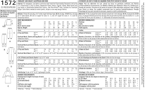 Miniatura 3 de Simplicity 1572 Patrones de costura para niños y niñas, tallas 3-6