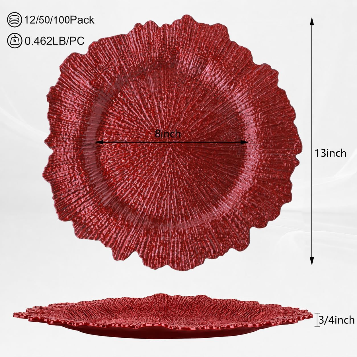 13inch Charger Plates (1, 12 Red)