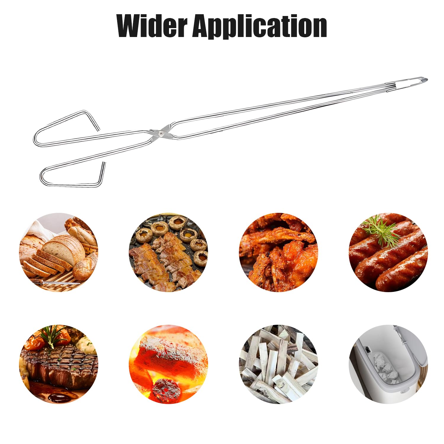 Tissting Pinces à Ciseaux Extra Longues, Pinces à Barbecue D'extérieur en Acier Inoxydable de 55 cm, Pinces à Ciseaux Longues de Cuisine, Pince à Charbon de Bois à Poignée Étendue, Pince