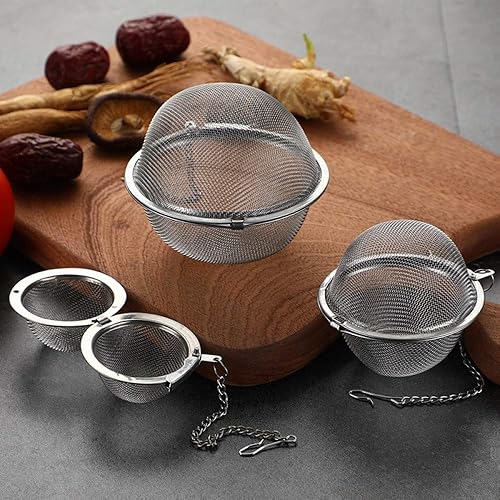 Miniatura 3 de Mayata 3 piezas de acero inoxidable fina bola de condimento de malla fina para cocina, sopa, especias, filtro de guiso, herramienta de cocina, bolsa