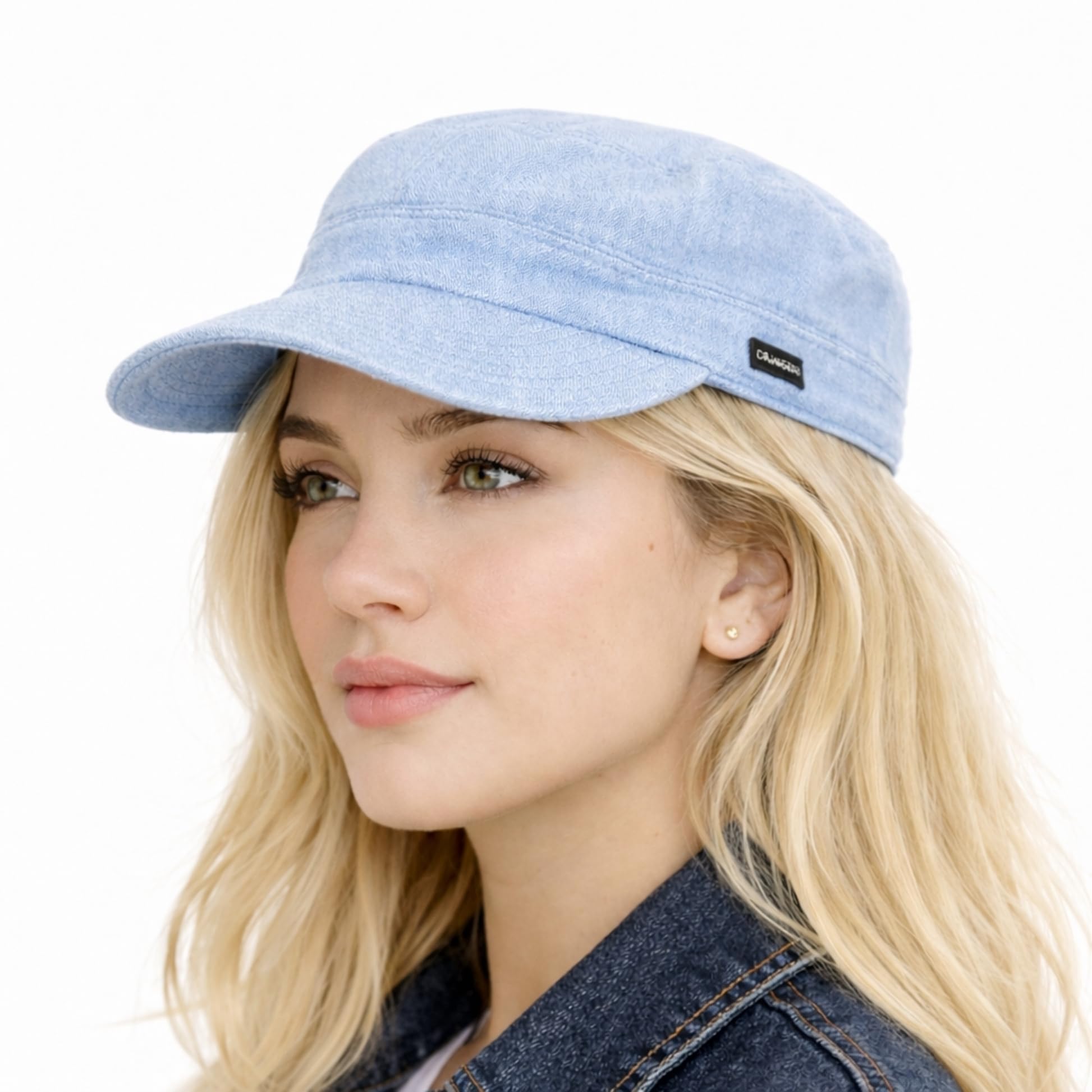 CRAGGI Newsboy Cap,Blue,Washed Denim,Baker Boy, Cadet Sports Hat,