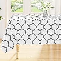 Vista 12 de Smiry - Mantel rectangular de vinilo impermeable con reverso de franela, lavable, a prueba de derrames, para mesa rectangular, comedor, campamento