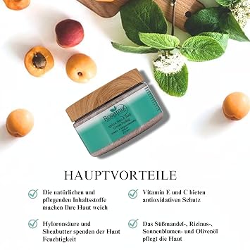 Deep Exfoliating Body Scrub Gentle - Body Polish Exfoliating Scrub Cream with shea butter and vitamins E and C