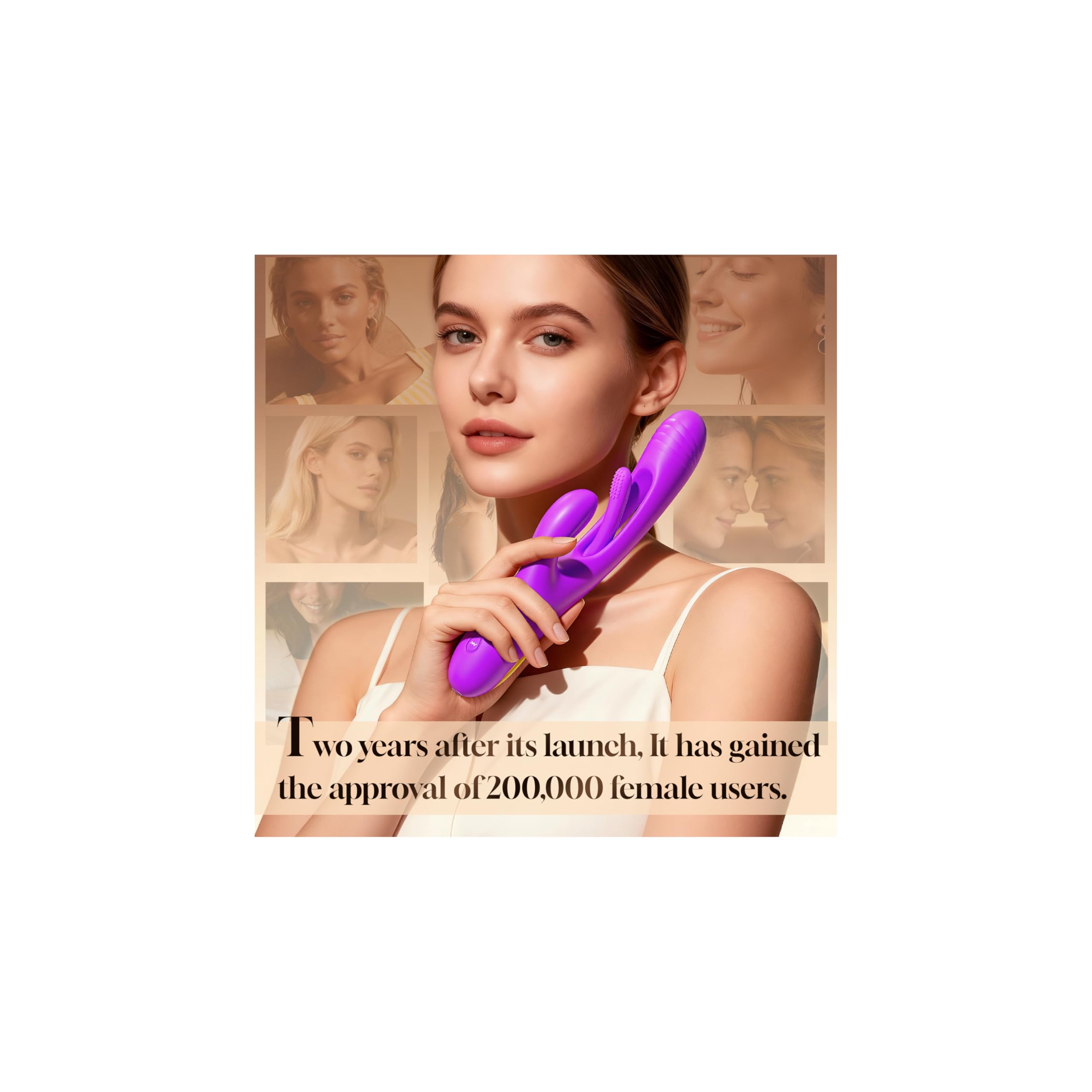 Vibrator Dildo Rabbit Sex Toys -LOVENOTE G Spot Vibrator Massager for Women Clitoral Nipple Stimulation, 3 in 1 Sex Toys with 14 Vibration & 7 Tongue Licking Flapping, Adult Product Aurieel (): Purple