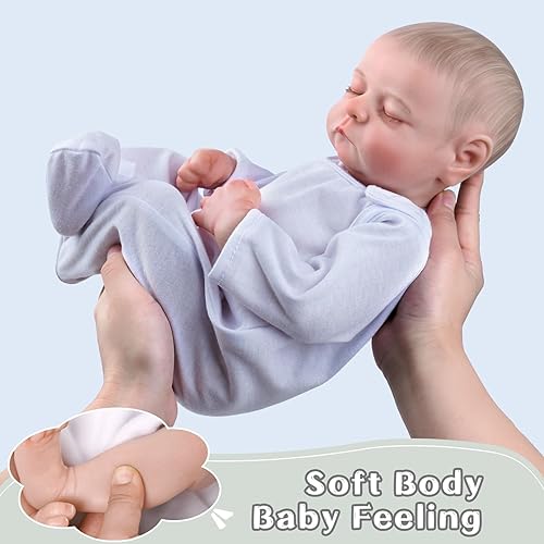 Miniatura 5 de ADFO Muñecas realistas de bebé recién nacido, muñecas realistas de 17 pulgadas, muñecas de bebé recién nacido durmiendo con ropa y juguete, regalo
