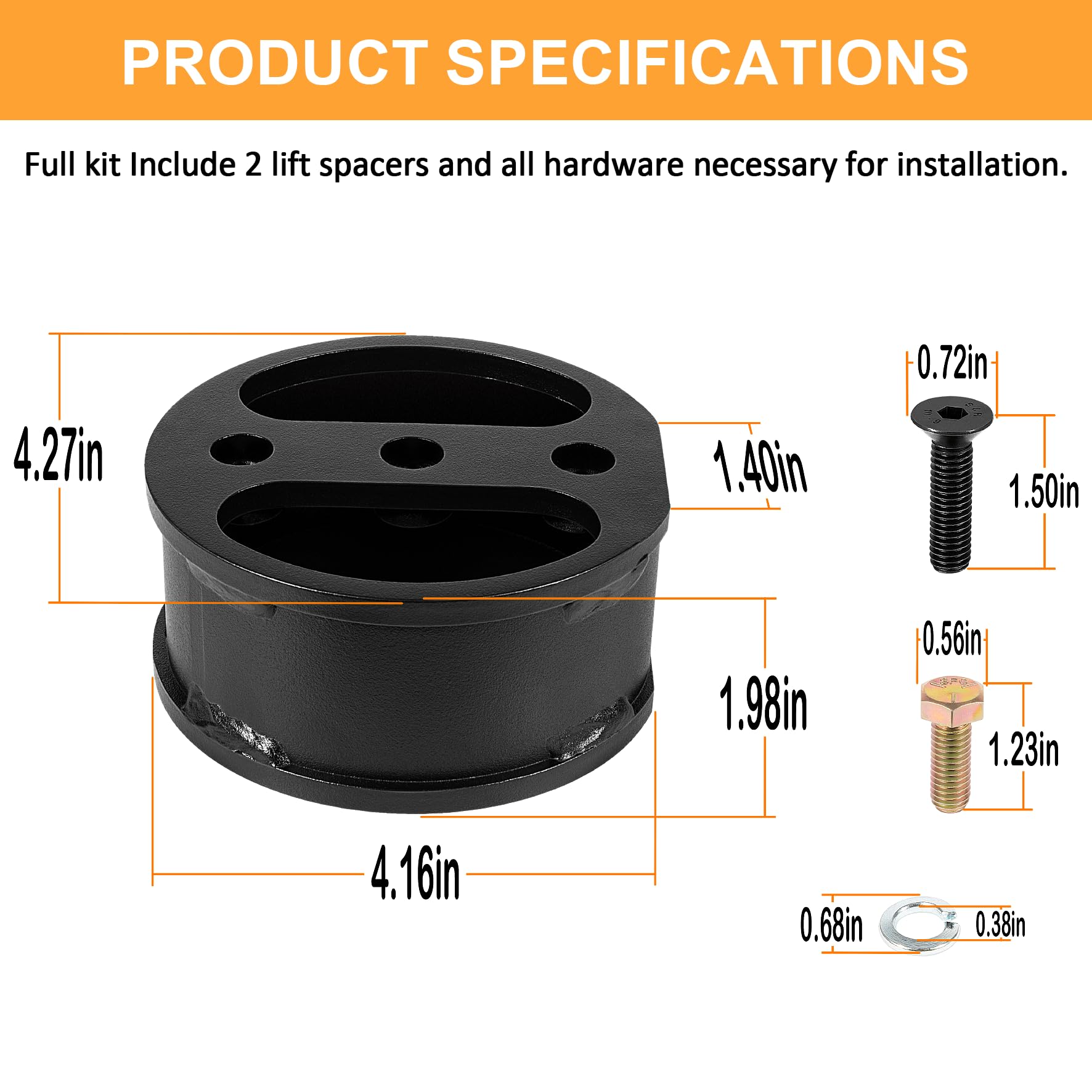 Automotive Suspension Spacers WR17602366 2 Inch Spring Spacer Kit ...