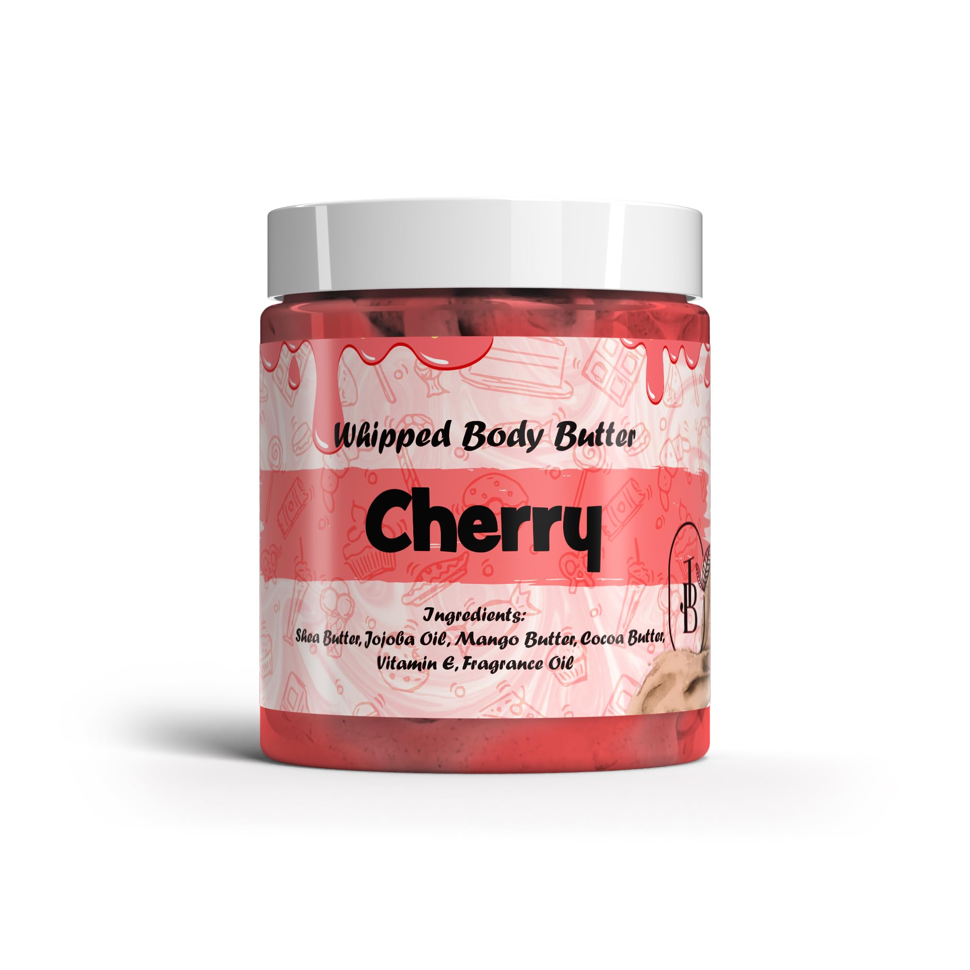 Jersey Botanical - Cherry Whipped Body Butter 8oz. With Shea Butter Mango Butter Cocoa Butter Creamy Natural Smooth Long-lasting Intense Moisturizer