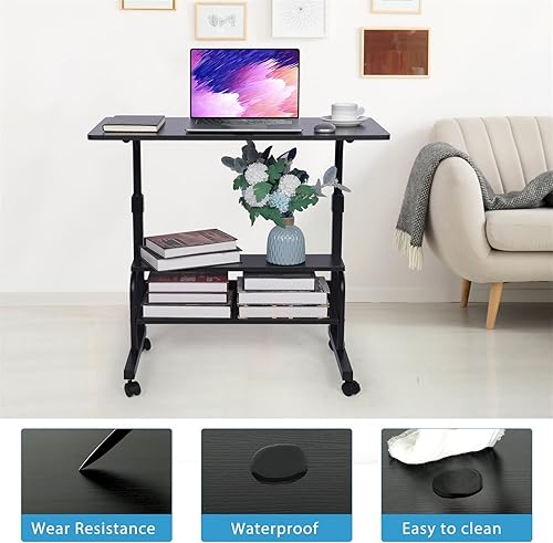 Miniatura 5 de Escritorio de oficina para computadora, escritorio plegable para computadora portátil, escritorio de oficina en casa para espacios pequeños, mesa de