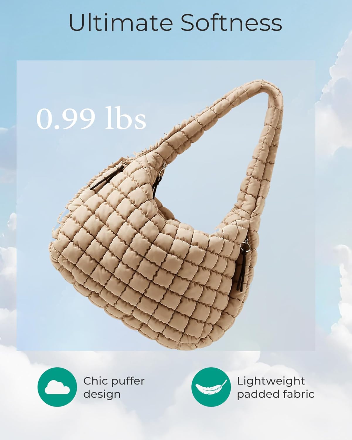 Puffer Tote Bag, Quilted Tote Bag Crossbody Bags for Travel, Gym, Work