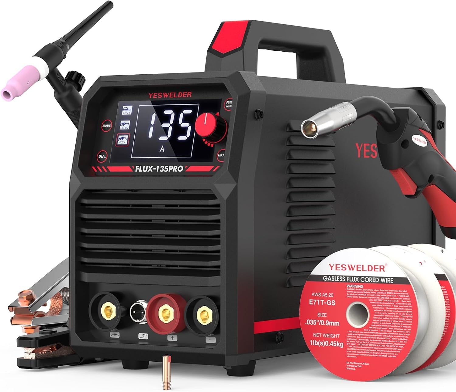 YESWELDER FLUX-135PRO Flux Core MIG Welder with Lift TIG Torch
