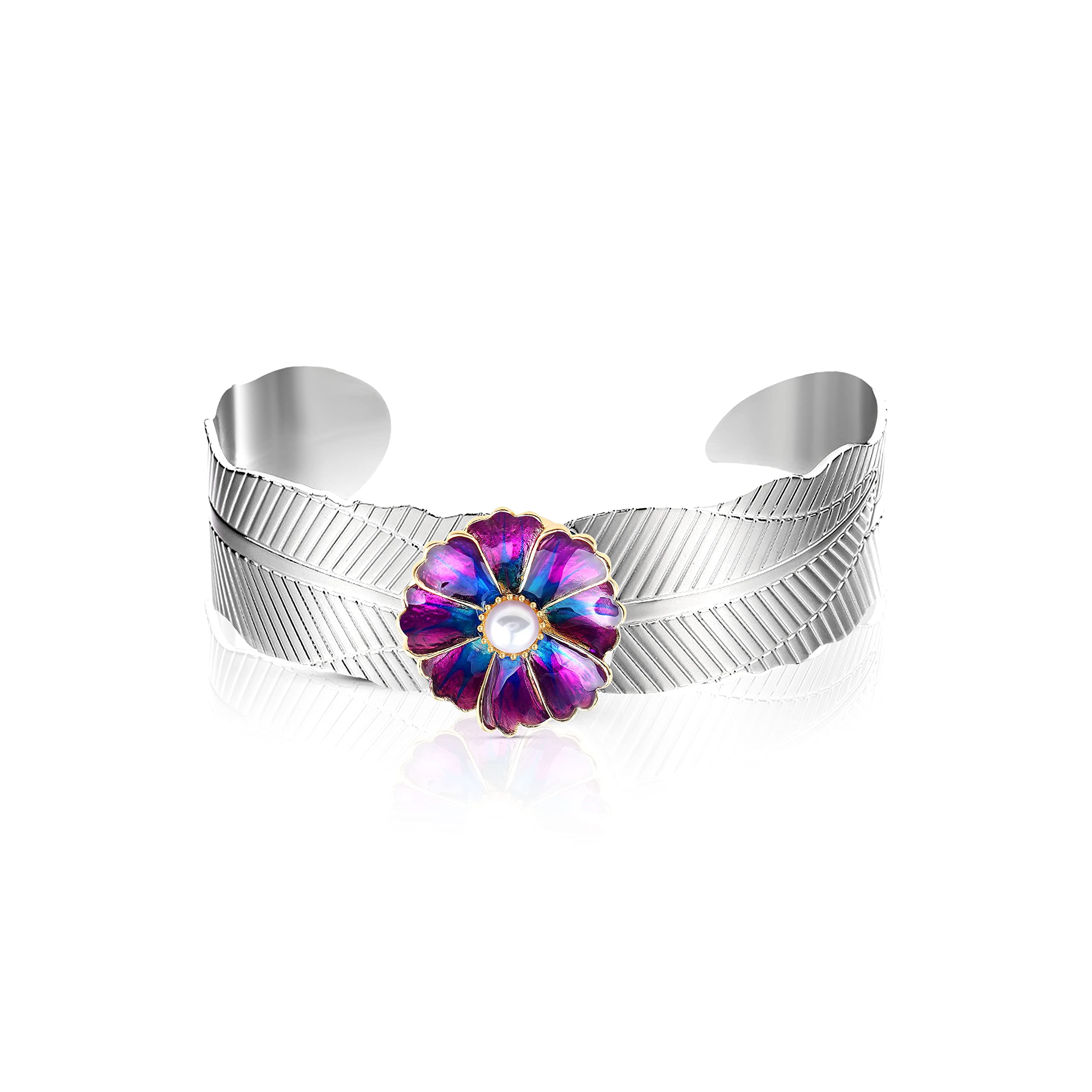Andante CHUNK Click-Button Bouton poussoir pour bracelets Chunk, bagues Chunk, et autres accessoires Chunk, fleur