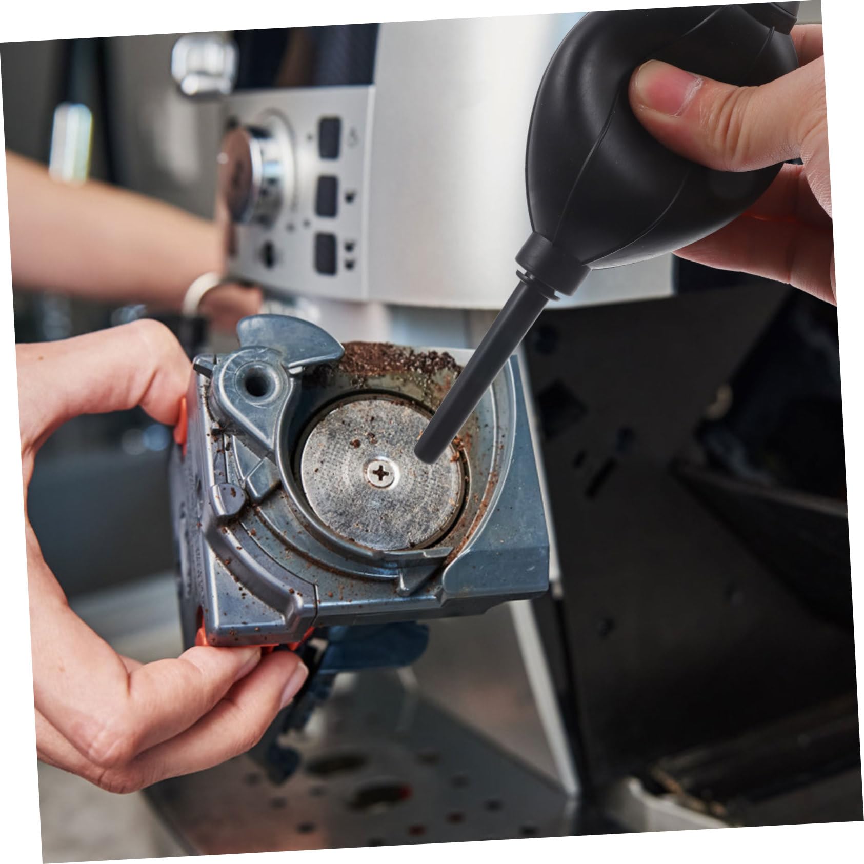 HEMOTON Limpiador de café soplador de aire para limpieza de cafetera, soplador de café, soplador de café para el hogar, bomba de aire para bombillas, plumero de polvo Pp limpio