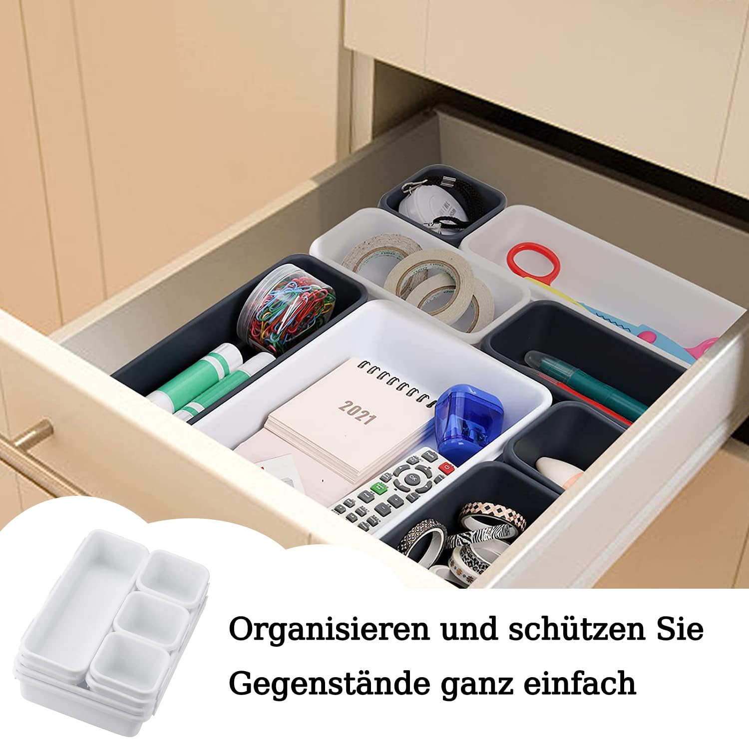 TaimeiMao Schubladen-Organizer, 8 Stück, Trennwän Produktbild-Vorschau 6