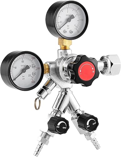 Miniatura 18 de VEVOR Medidor regulador de CO2 con sistema de gas de calibre de CO2 resistente, regulador de cerveza de barril con válvula de retención, regulador