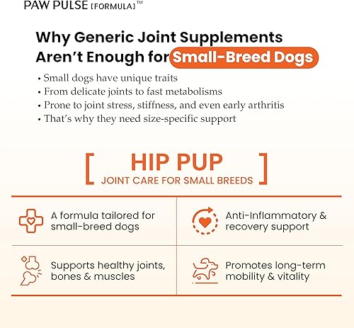 Miniatura 2 de PAWPULSE FORMULA Suplemento avanzado para articulaciones de perros de movilidad para razas pequeñas  Cuidado de cadera y articulaciones, artritis y