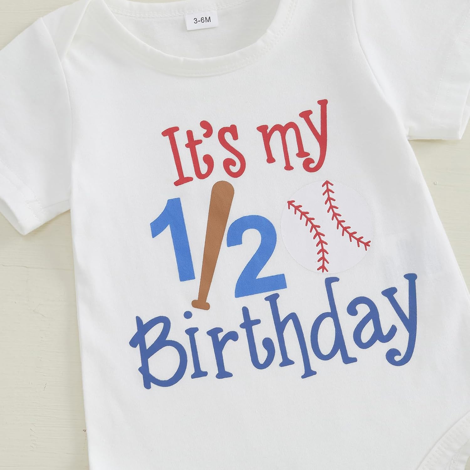 Half Birthday Outfit Baby Boy Short Sleeve Letter Romper Striped Suspender Shorts Cute Baseball Outfit Clothes