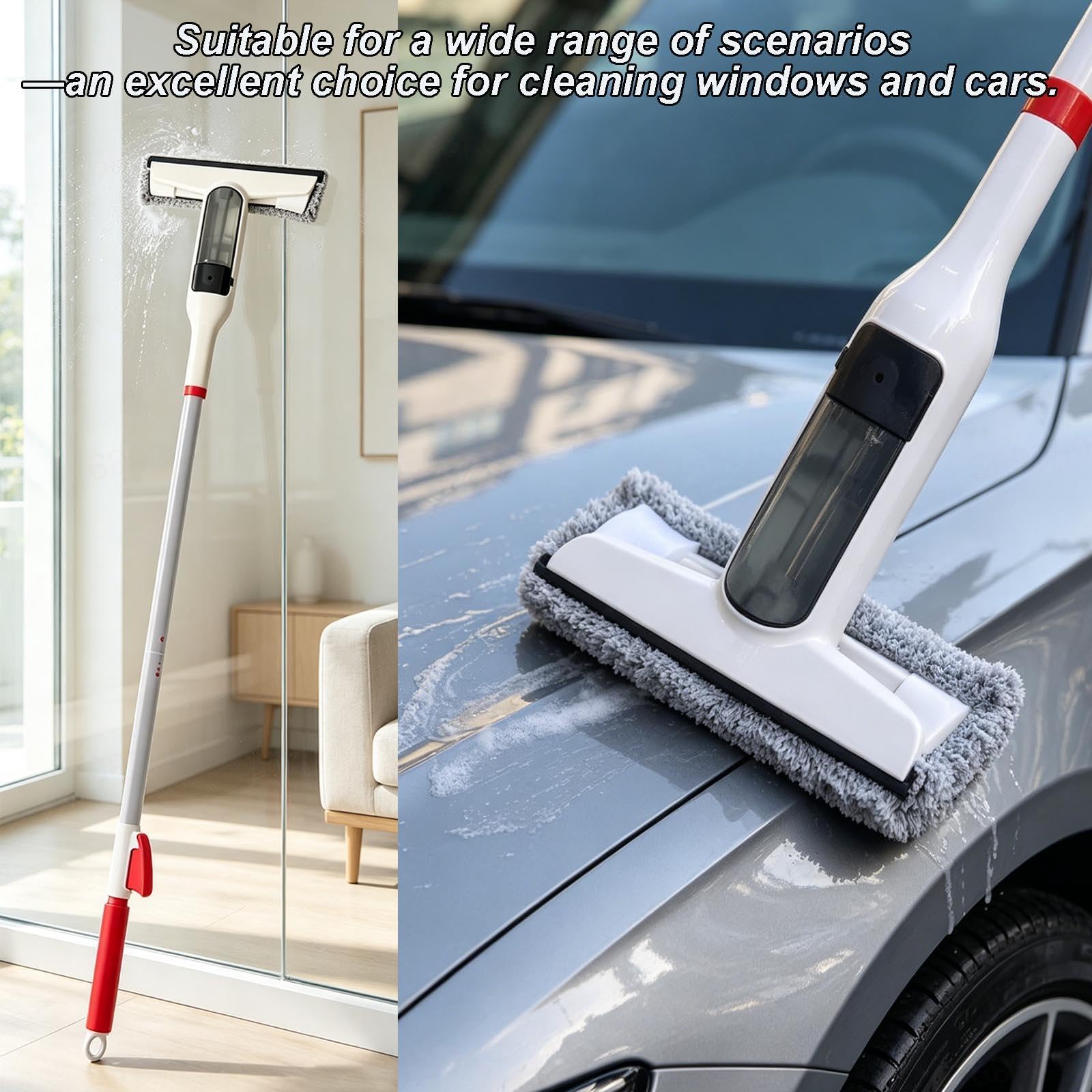 Limpiador Profesional de Ventanas Incluye 5 Paños de Limpieza Limpiacristales en Spray de Doble Cara Adecuado para Múltiples Escenarios