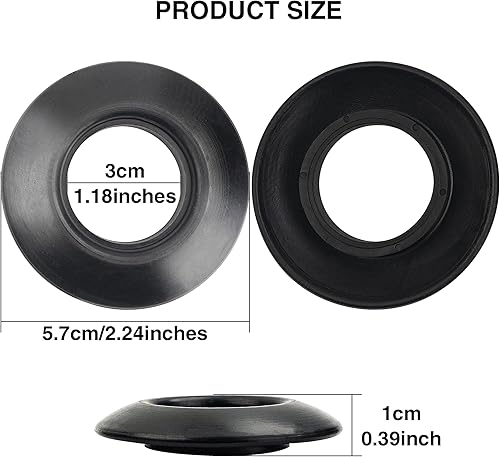 Miniatura 2 de 6 anillos de goteo universales para kayak, piezas de repuesto para remos de canoa, antideslizantes, a prueba de fugas (negro)