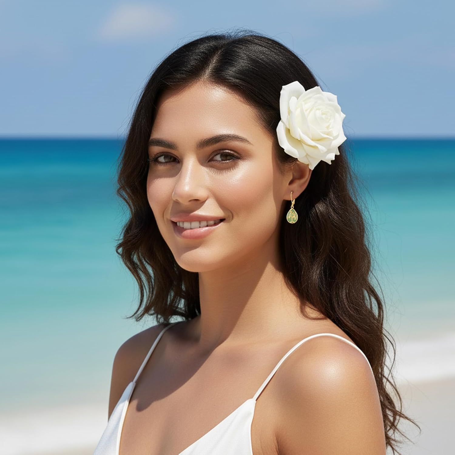 KiiKii Jade Earrings for Women 925 Sterling Silver Tree of Life/Celtic Knot/Filigree/Hummingbird/Cat Dangle Drop Earrings Jade Jewelry Gifts for Christmas Birthday - Image 4