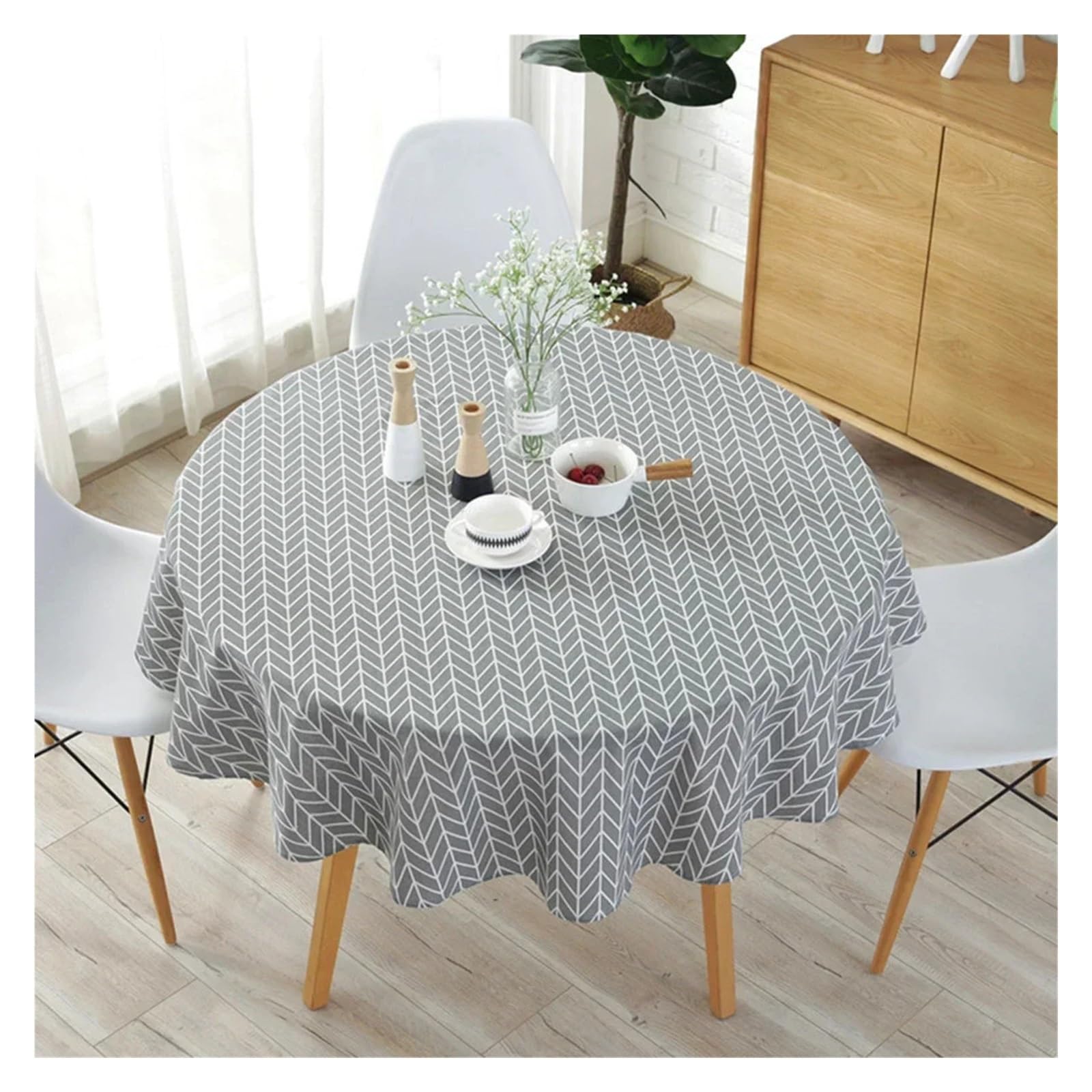 DYYEUAVT Round 120cm Washable Christmas Party Tablecloth