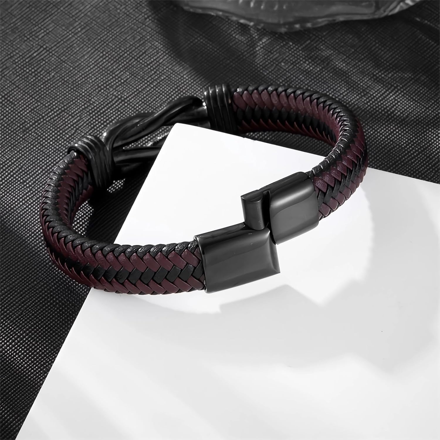 Infinity Knot Bracelet for Men Punk Cuff Bangle Wristband Leather Bracelet Jewelry for Him
