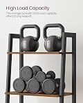 VASAGLE Ladder Shelf, 4-Tier Bookshelf, Storage Rack, Bookcase with Steel Frame, for Living Room, Home Office, Kitchen, Bedroom, Industrial Style, Rustic Brown and Matte Black ULLS44X