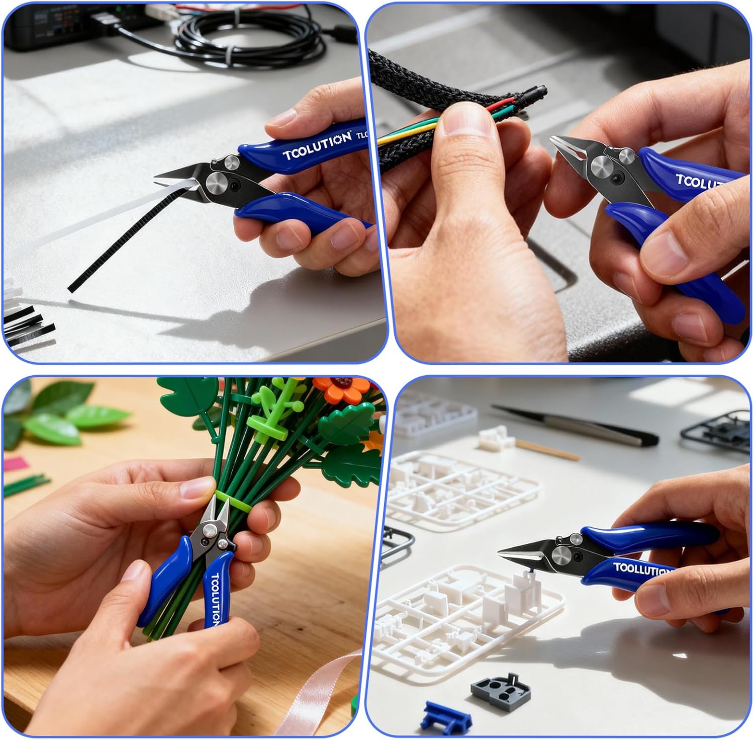 5 Pack 3.5" Wire Cutter for Jewelry Making - Small Flush Cut Pliers with Safty Lock- Electrical Wire Snips for Craft Zip Tie Plastic Model