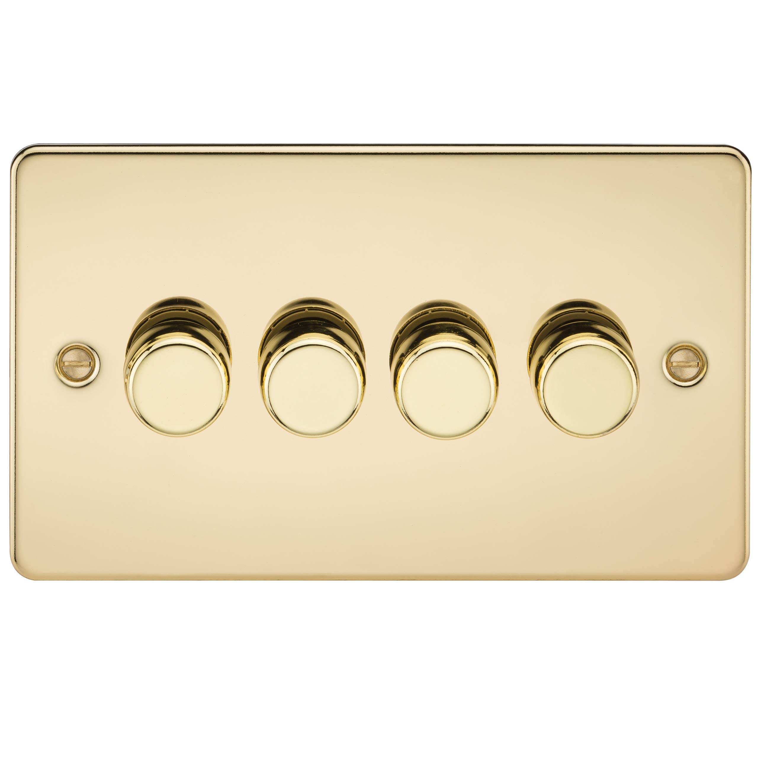 Flat Plate 4G 2 Way 10-200W (5-150W LED) Trailing Edge dimmer - Polished Brass — image 1