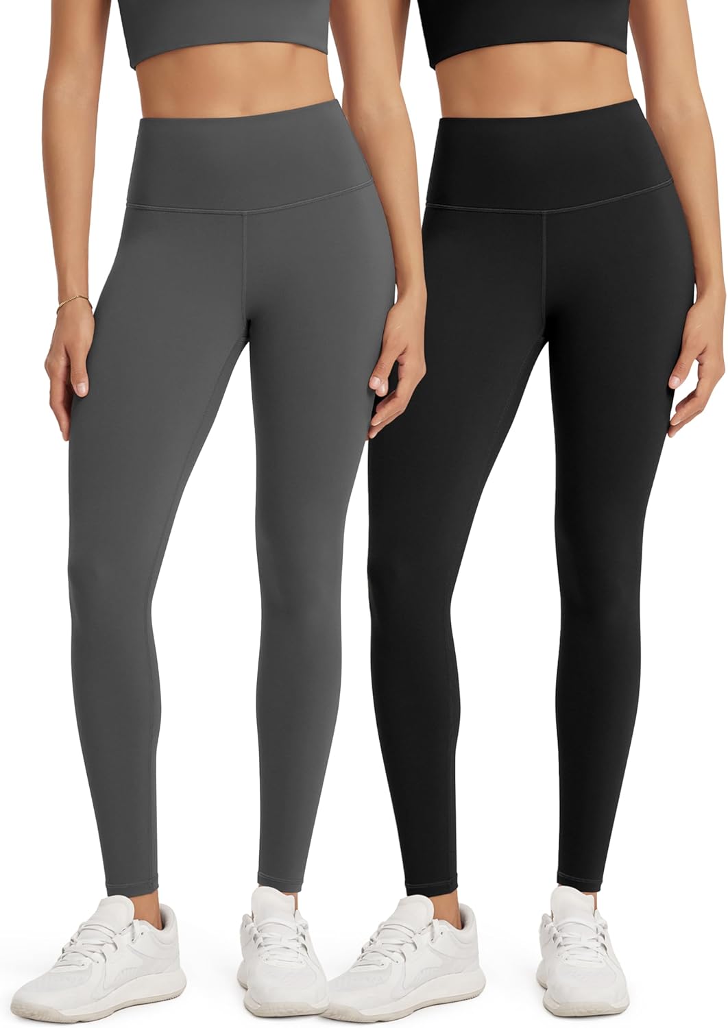 ODODOS Women's High Waist Workout Leggings 2-Pack Tummy Control Yoga Pants - 25" / 28" Inseam, ODLEX Fabric-Squat Proof