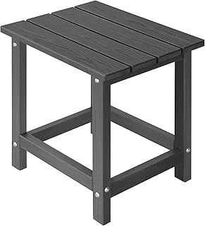 LZRS HDPE Adirondack Side Table - Small Outdoor Table for Patio, Deck, G...