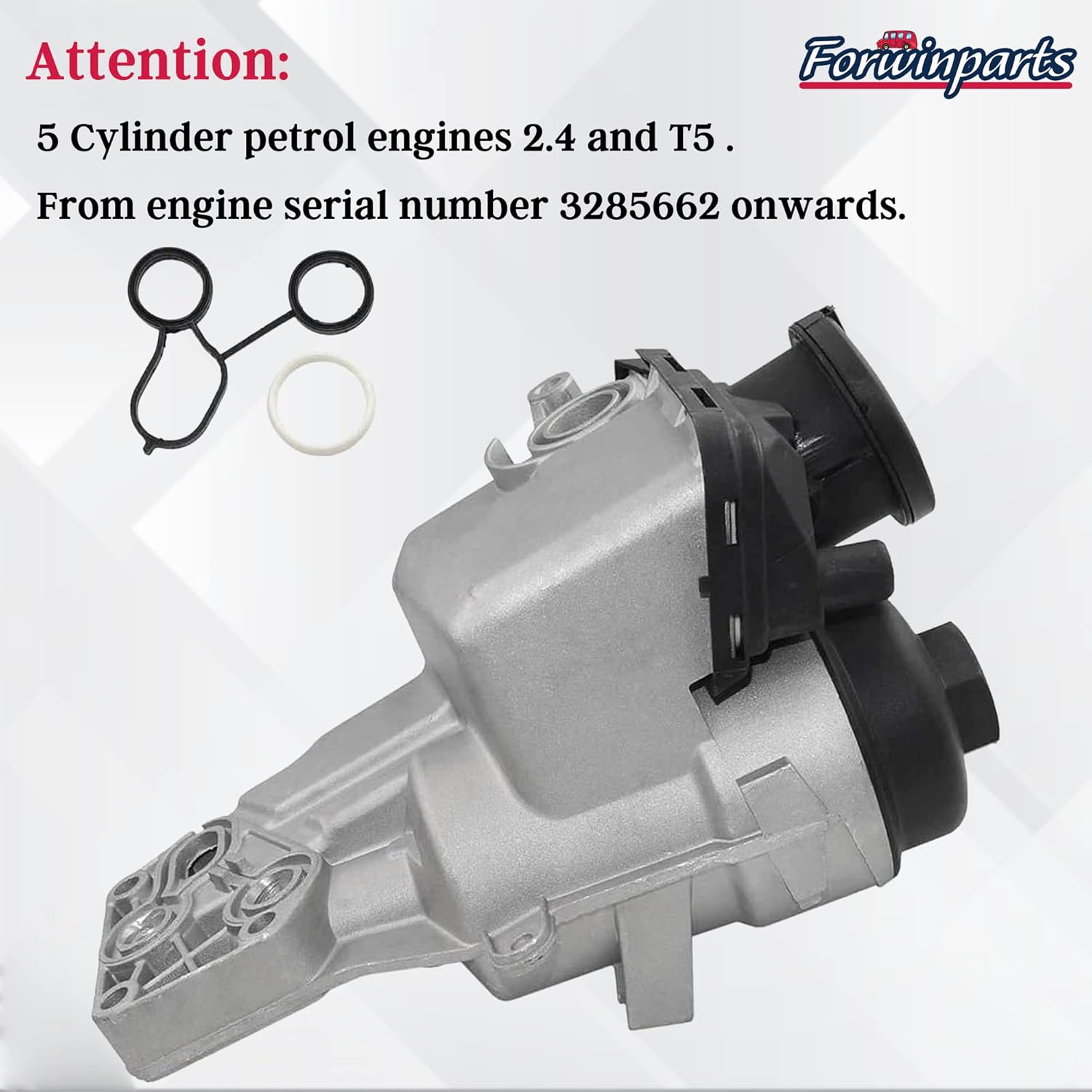 Oil Filter Housing for 2004-2016 Volvo C30 S60 C70 S40 V50 V60 XC60 XC70 2.4L 2.5T 5 Cly 31338685 30788494