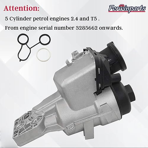 Miniatura 5 de Carcasa del filtro de aceite para 2004-2016 Volvo C30 S60 C70 S40 V50 V60 XC60 XC70 2.4L 2.5T 5 Cly 31338685 30788494