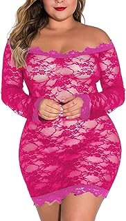 Bluelucon Body de cuero para mujer, negligee para mujer, sexy, transparente, ropa interior mojada, lencería sexual para mujer, lencería erótica sexy para mujer, color rosa caliente, 5XL, Rosa