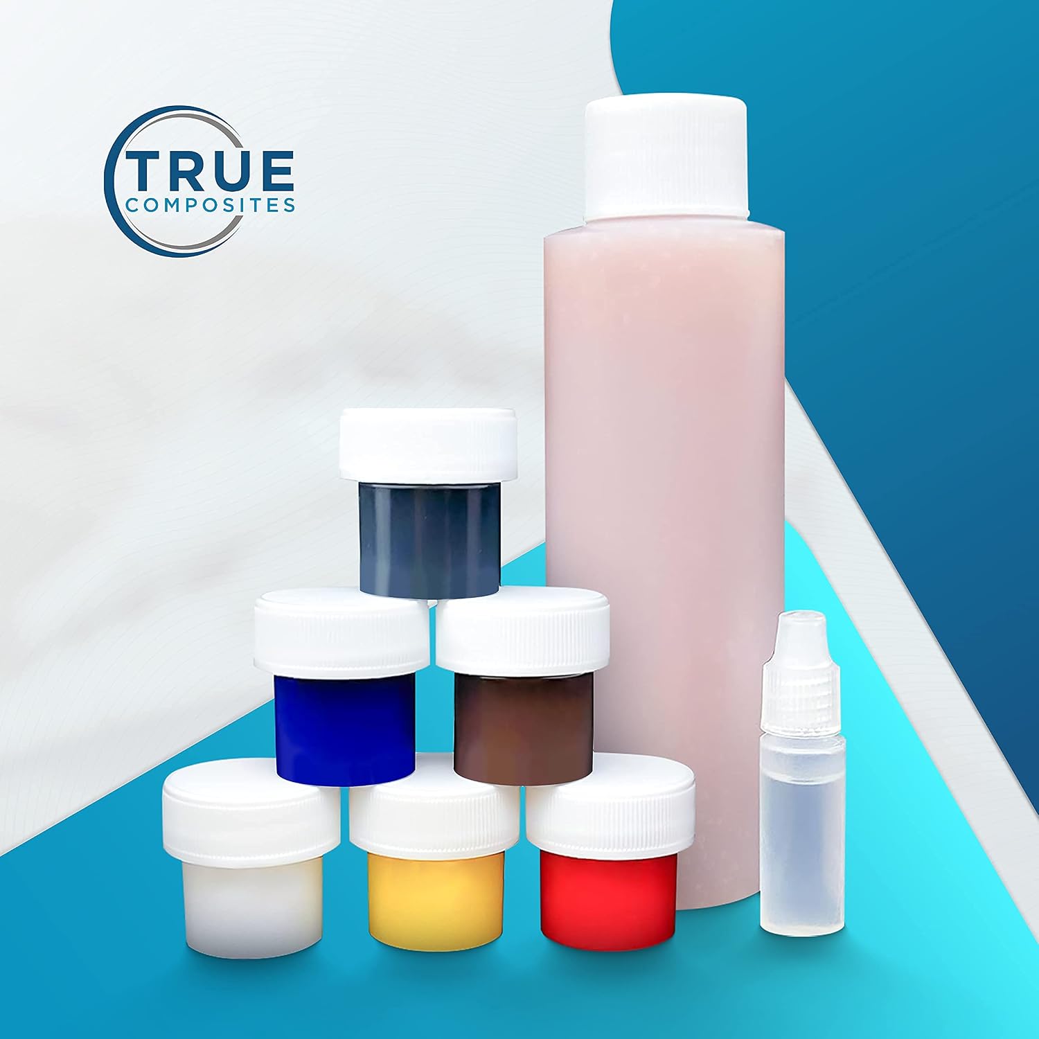 TRUE COMPOSITES Premium Gelcoat Repair Kit-Complete Set with Hardener, Measuring Cup, Coloring Agent-Remove Scratch, Crack, Leak, Chips from Boats Auto Kayak Jetski-Marine Grade-Use with Fiberglass