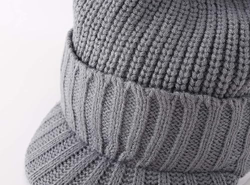 Miniatura 10 de Home Prefer - Gorro de punto grueso de invierno con visera para hombre