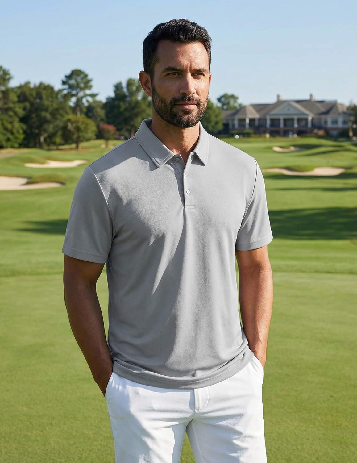 COOFANDY Mens Polo Shirts Short Sleeve Golf Shirt UPF50+ Moisture Wicking Quick Dry Collared Performance Polo Shirts for Men - Image 2