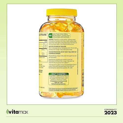 Miniatura 7 de Spring Valley Omega-3 de aceite de pescado 2000 mg, cuidado máximo, 120 unidades + guía exclusiva de vitaminas VitaMax (2 artículos)