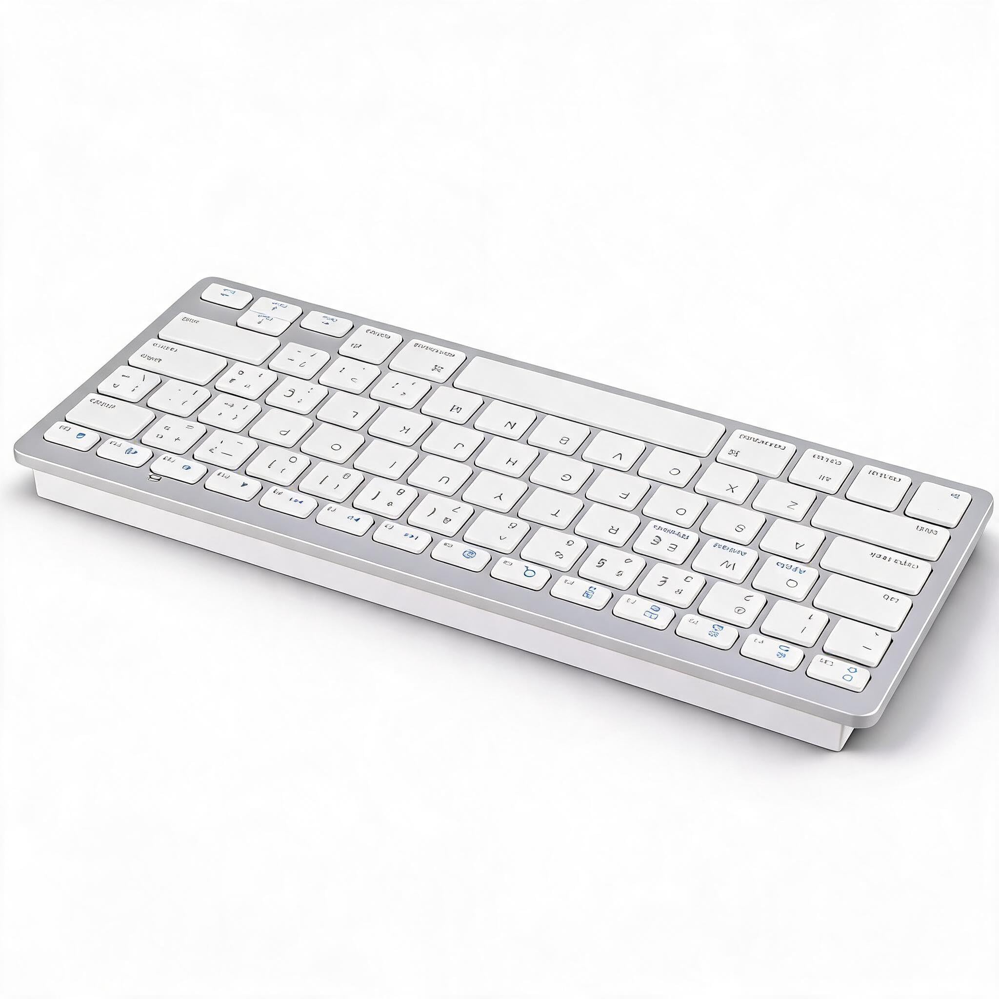 Teclado Inalámbrico Portugués Mini Multilingüe Ultra Delgado y Silencioso, 78 Teclas, Universal para Android/OS X/iOS/Windows, , , Mac, etc