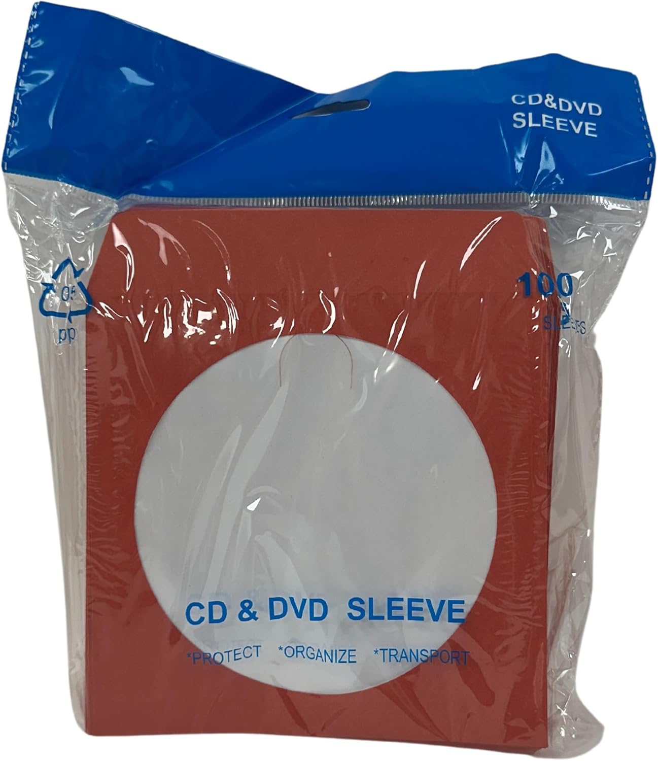 Mediaxpo 5,000 Red Color Paper CD Sleeves with Window & Flap