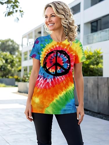 Miniatura 4 de Camiseta hippie para mujer, diseño de signo de la paz, diseño hippie de la paz, camiseta de traje hippie