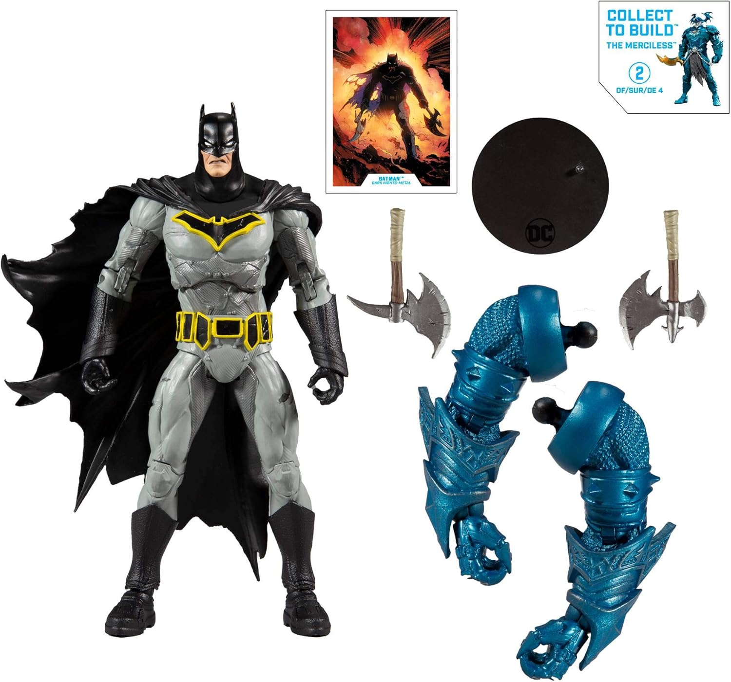 DC Multiverse Batman (Dark Nights: Metal) 7" Action Figure with Build-A Parts for 'The Merciless' Figure