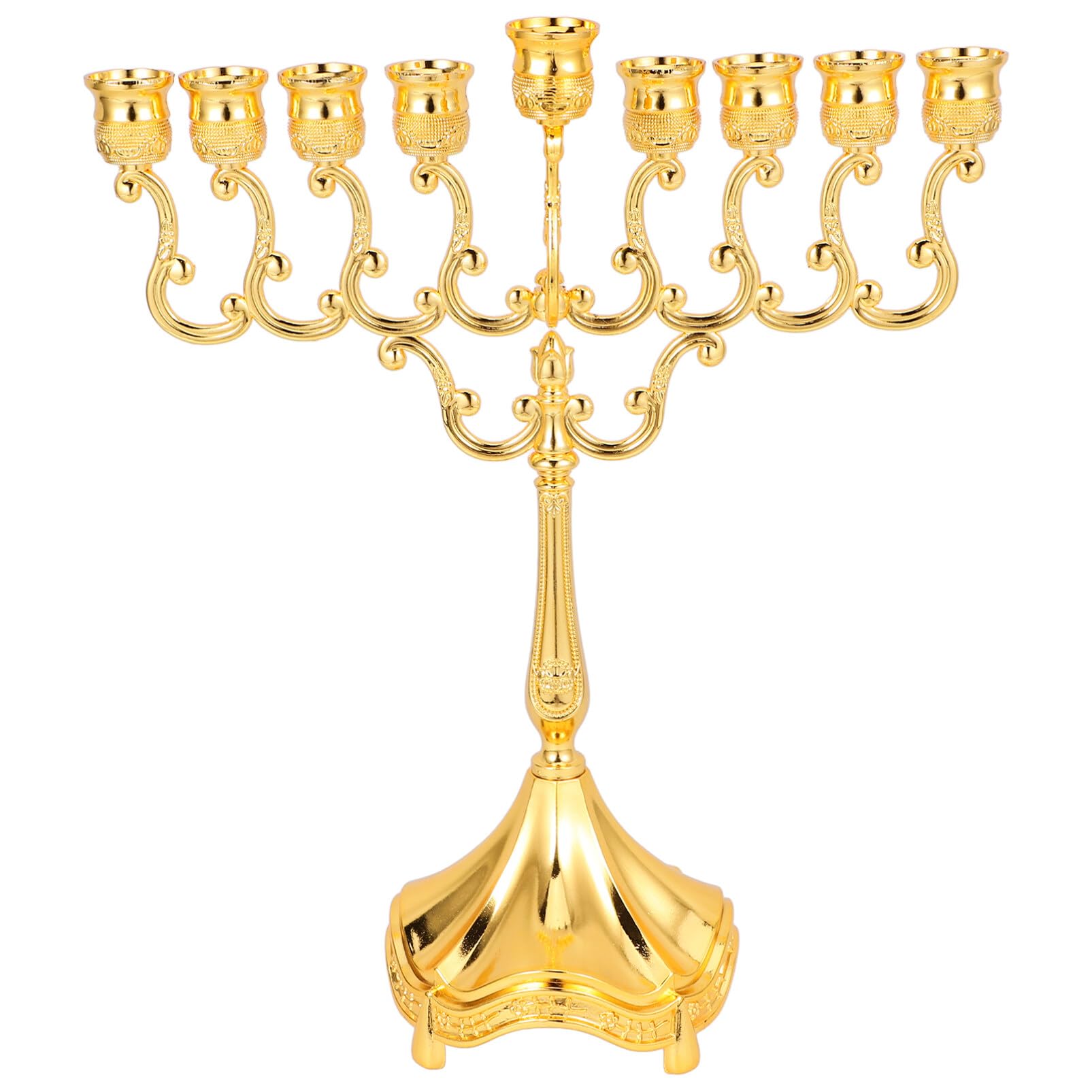 Cabilock Hanukkah Menorah Candle Holder 9 Branch Jewish Candle Sticks Decorative Judaica Candle Holder for Israel Menorah Jewish Festival Party