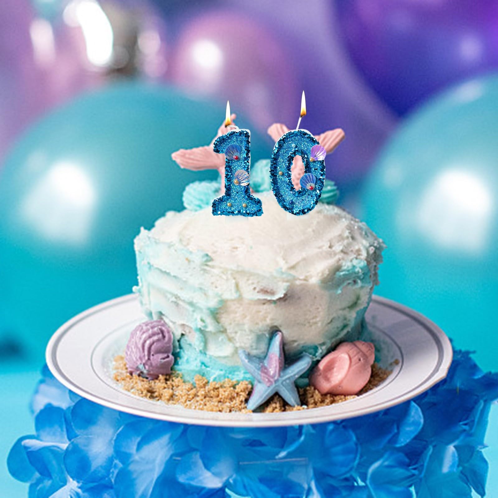 Bougie Chiffrée 5 – Rouge Et Bleu Style Dessin Animé Pour Gâteau D’anniversaire Enfant