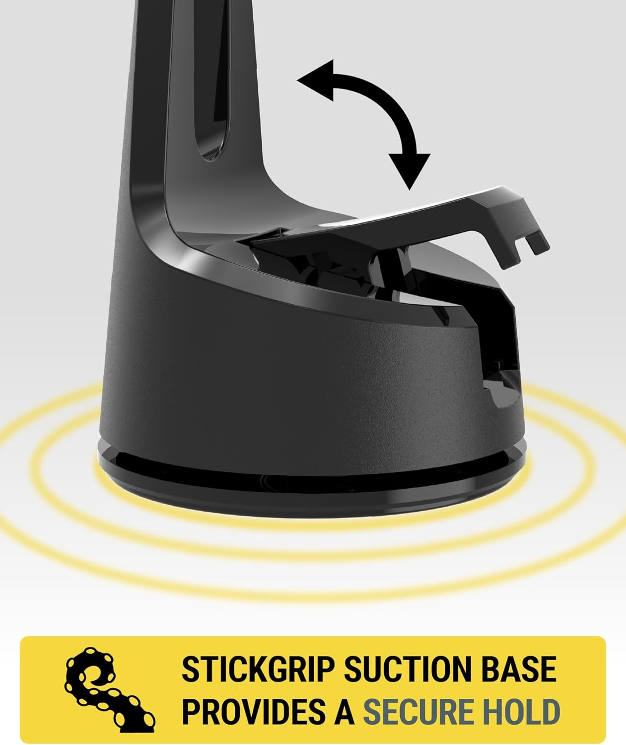 Close-up of the StickGrip suction base with locking lever