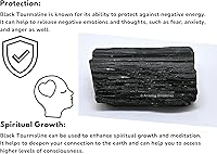 Vista 27 de Amazing Gemstone Black Tourmaline Crystals Rough Stone in Bulk, 1/2lb Large Pieces Turmalina Negra Piedra Originales, Large Black Tourmaline Crystal