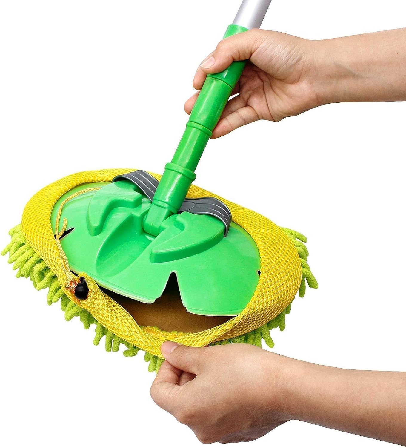 Car wash mop with Long Handle,Truck Washing kit,RV wash Brush with Long Handle，Car wash mitt with Long Handle，Spinning Mop and Bucket Set with Wringing System Microfiber Mop Heads