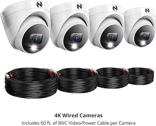 Miniatura 6 de Night Owl Add On - Cámaras domo de disuasión para interiores y exteriores con cable 4K HD con audio de 2 vías (paquete de 4)