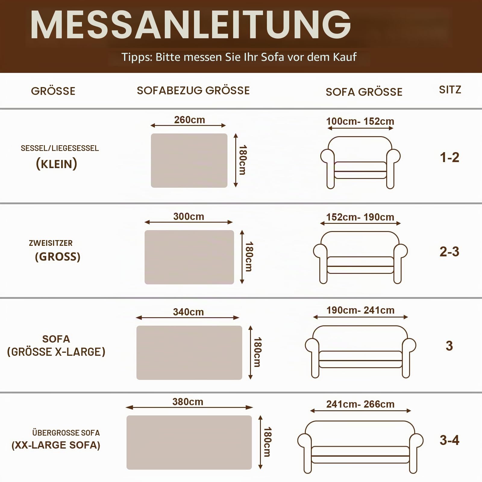 Royhom Sofa Überzug, Chenille Couch Überzug Ecksofa, Sofabezug L Form, Sofa Schutzdecke, Sofahusse mit Armlehne, Sofaüberwurf Decke Weich und Bequem, Beige, 340x180 cm | Sofaüberwurf, groß, weich und atmungsaktiv, maschinenwaschbar, für Sofa oder Ecksofa